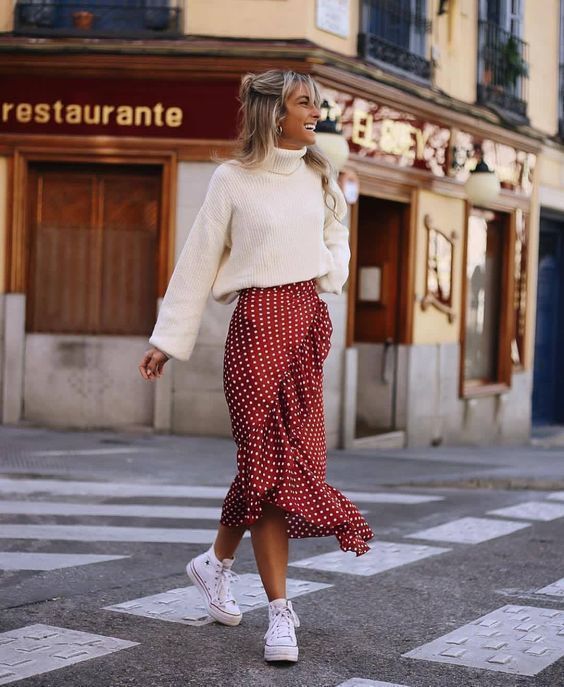 elegante en baskets converse