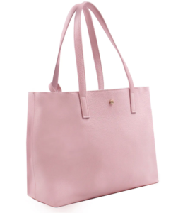 cabas cuir rose pastel