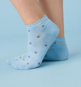 chaussettes tencel bleu